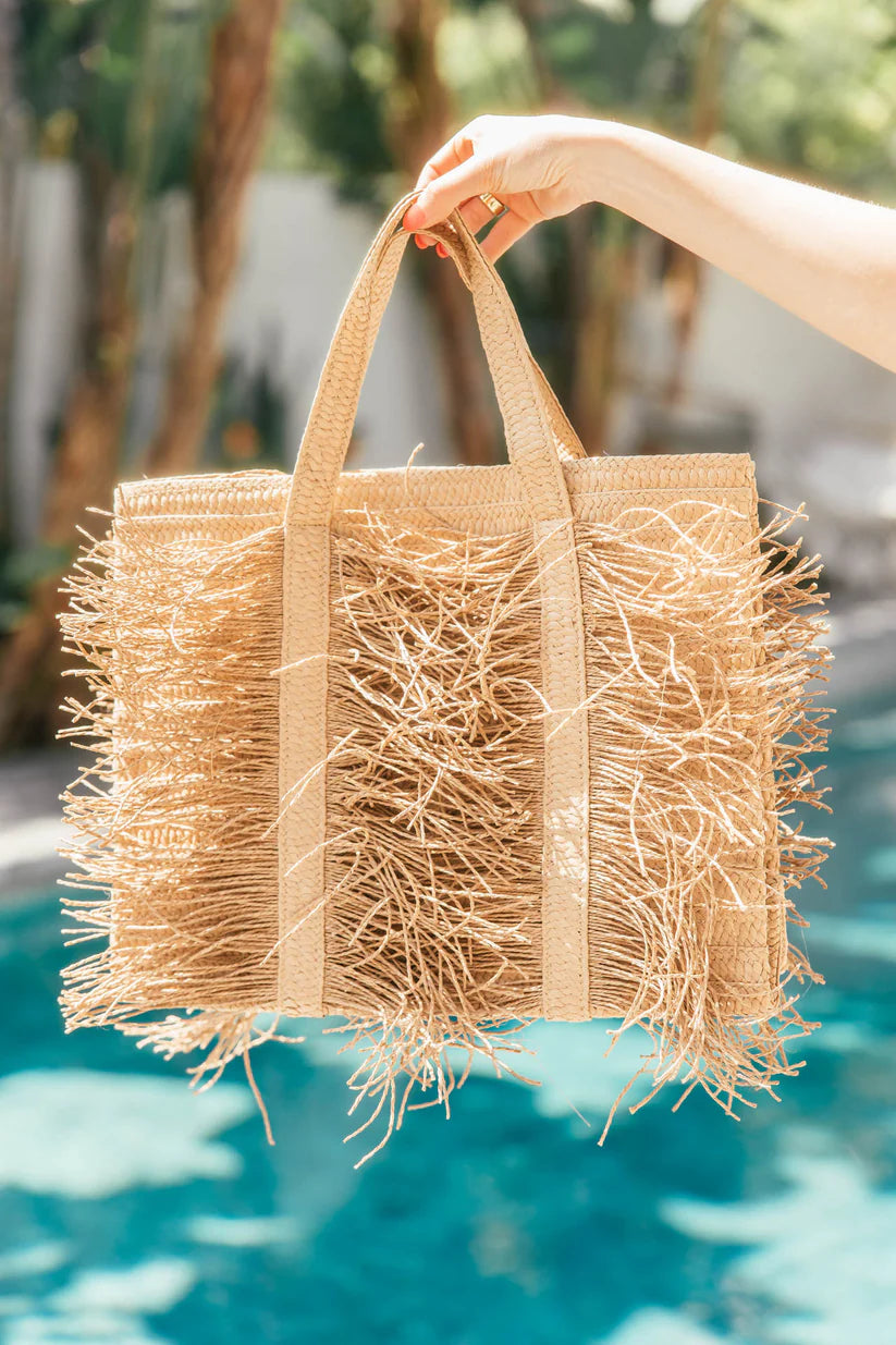 At The Coast” Straw Beach Bag – TinyTote