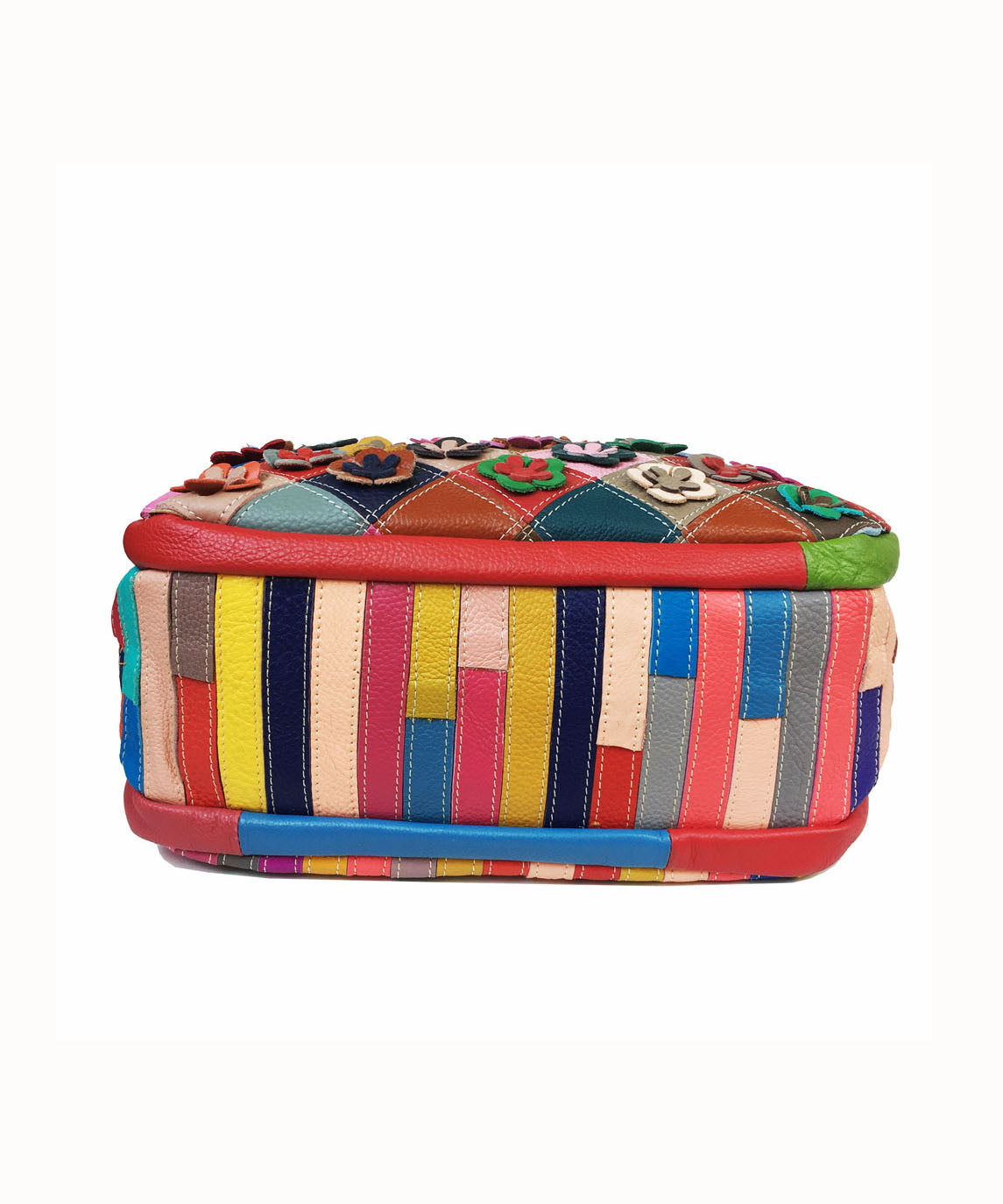 Handmade Floral Patchwork Leather Satchel