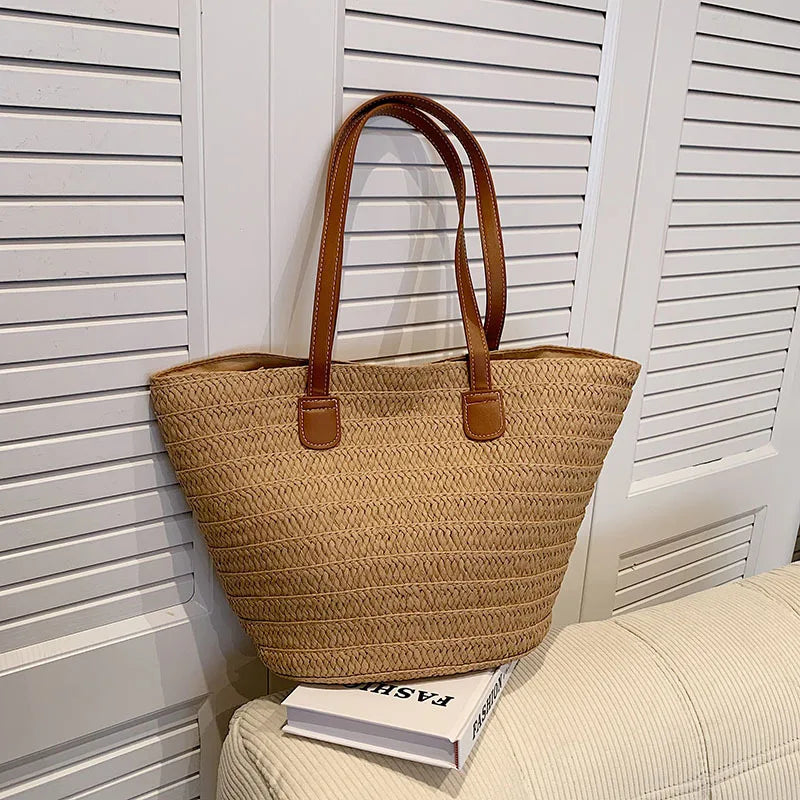 Luxury Straw Woven Tote Bag