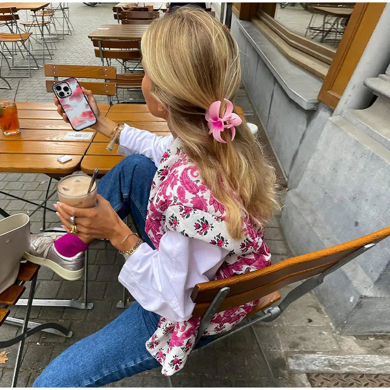 Elegant Pink Floral Vest