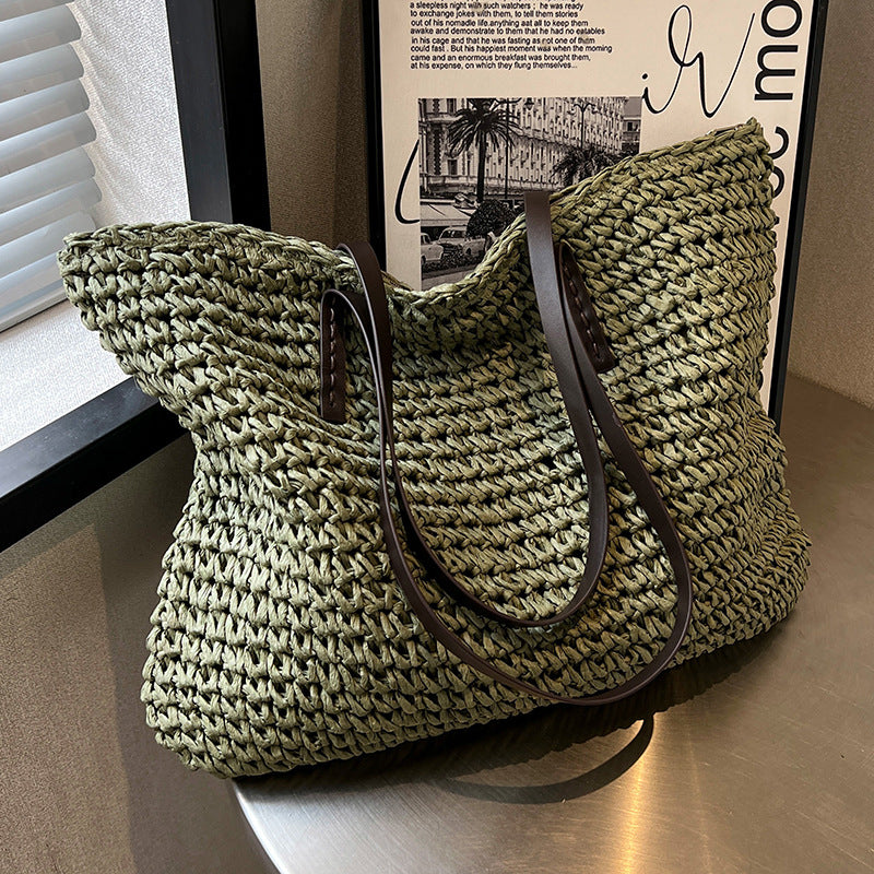 Straw Woven Shoulder Bag | Shopper