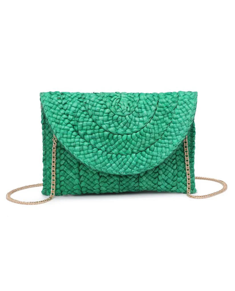 Poolside Green Straw Clutch