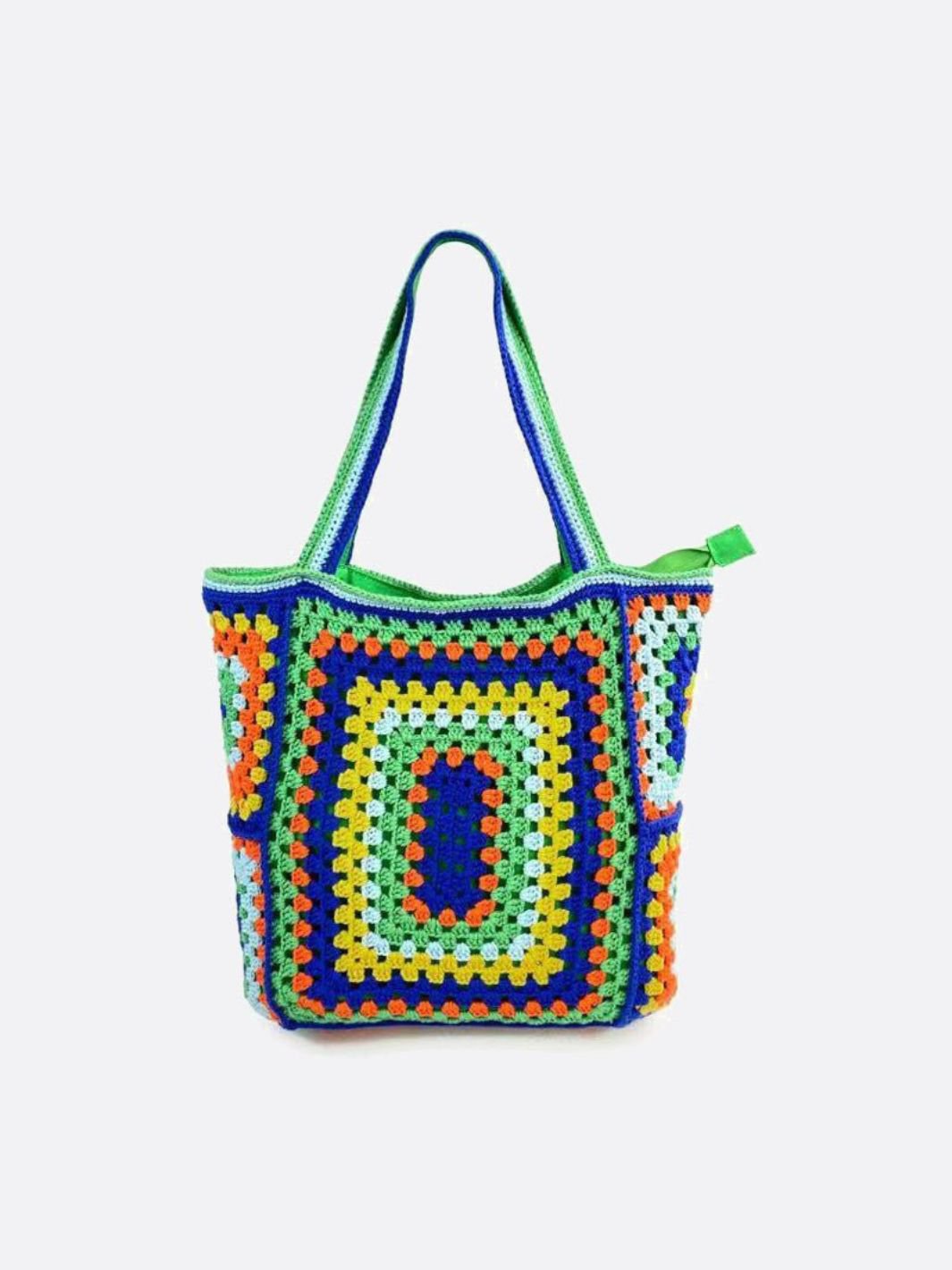 Large crocheted cotton tote bag