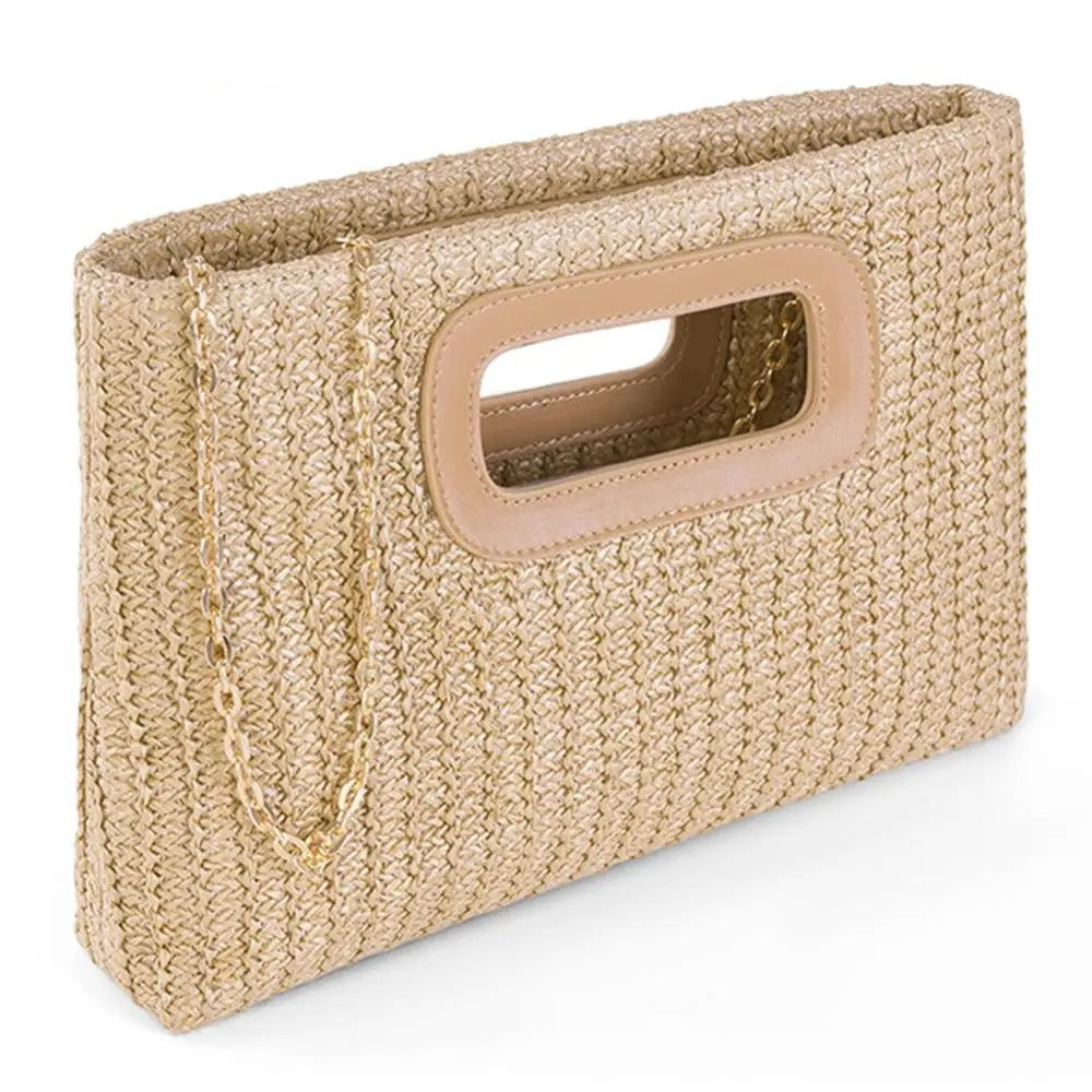 Elegant Woven Straw Clutch