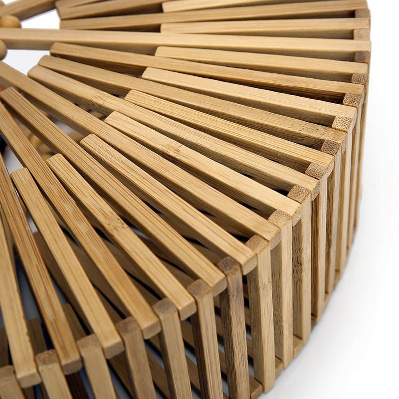 Half-moon bamboo handbag