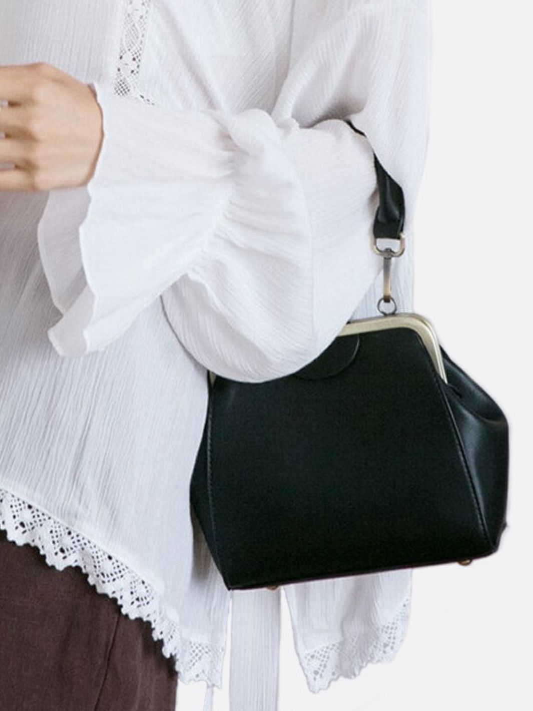 Vegan Leather Purse-Shaped Handbag