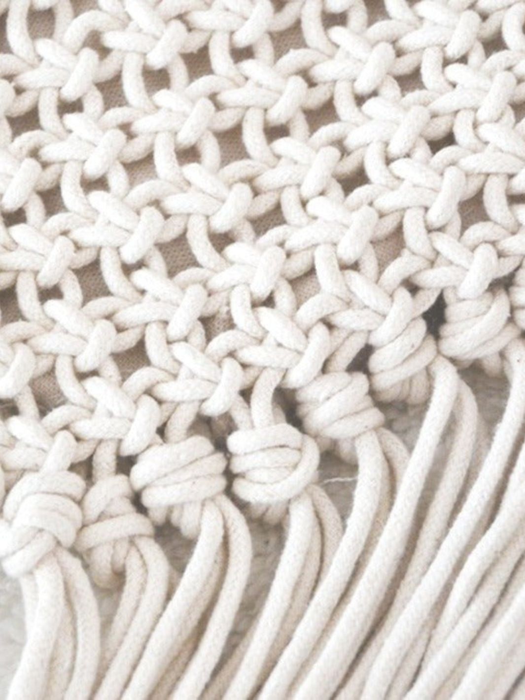 White Macrame Crossbody Bag