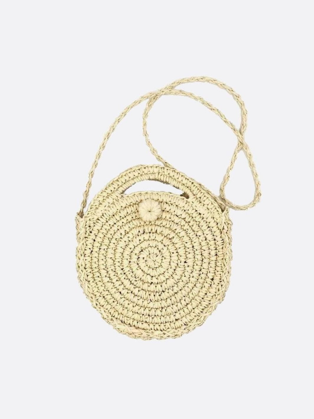 Chic Summer Round Straw Crossbody Bag