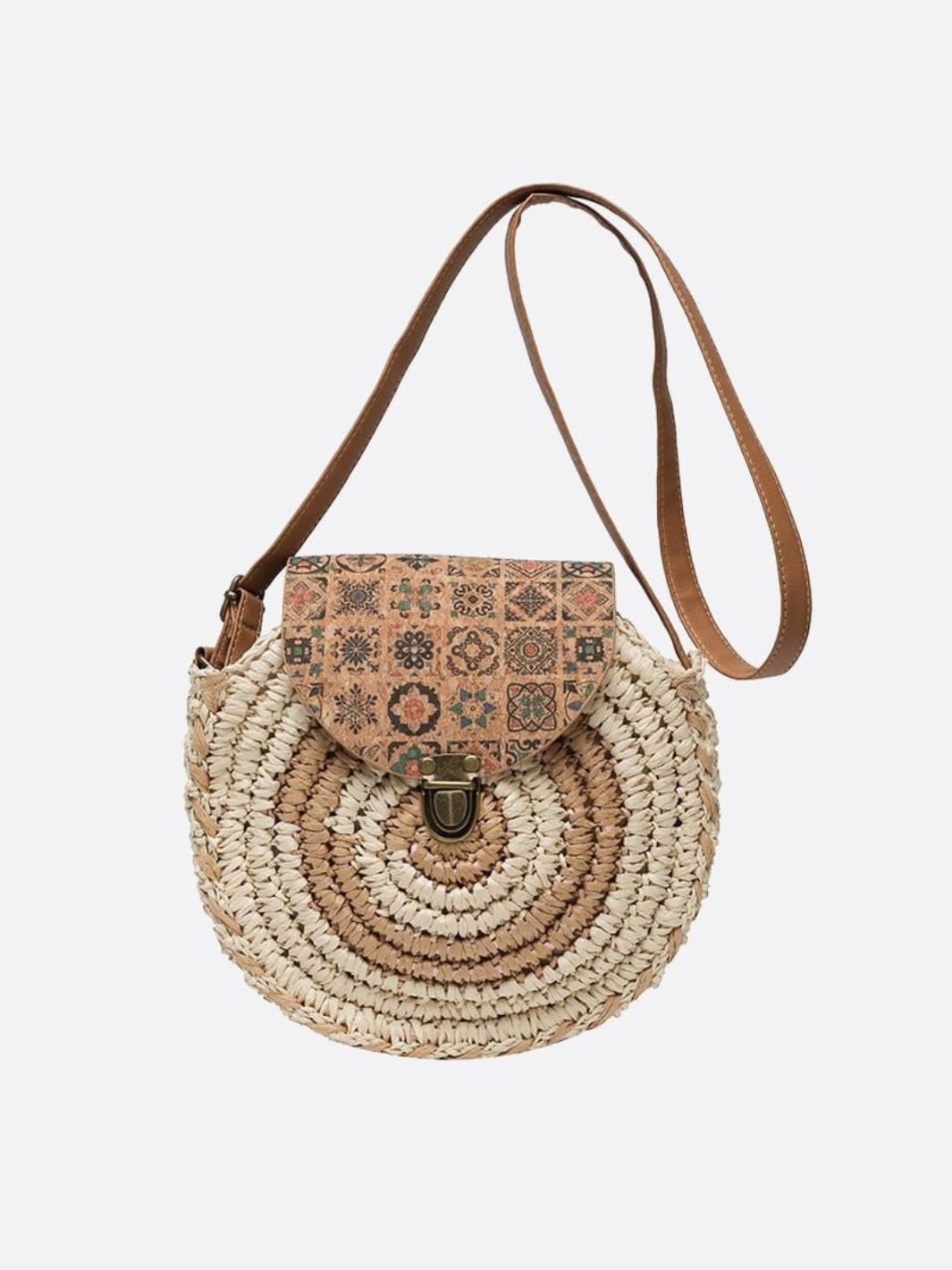 Round Summer Crossbody Straw Bag