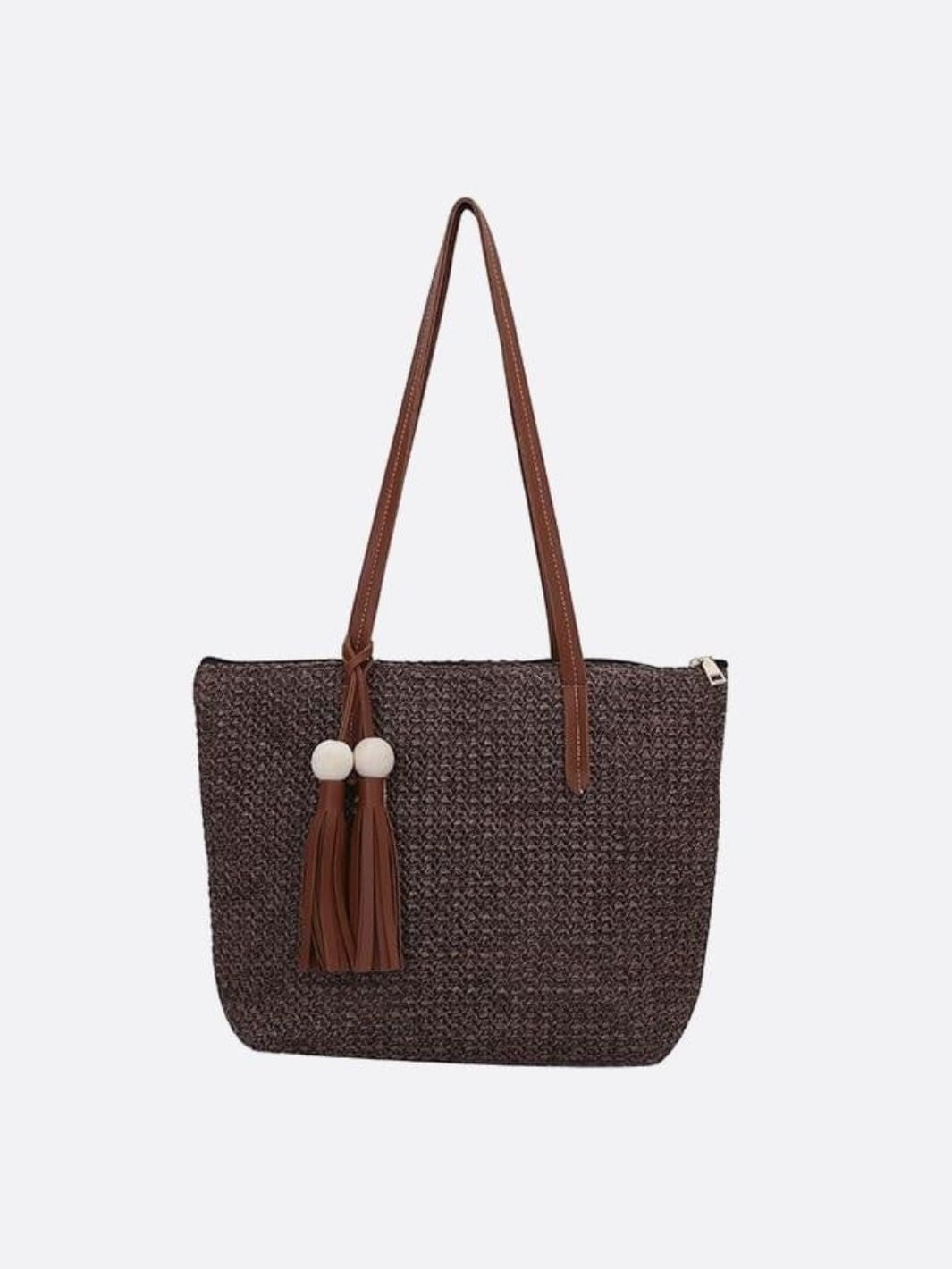 Bohemian straw bag