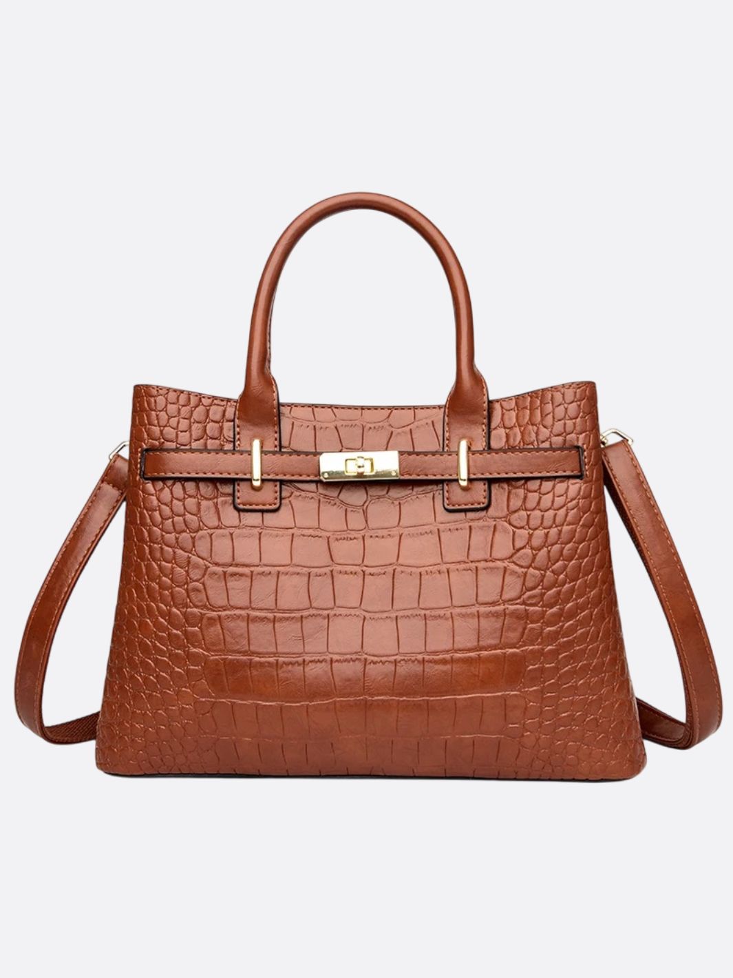 Vegan Croc-Effect Leather Bag