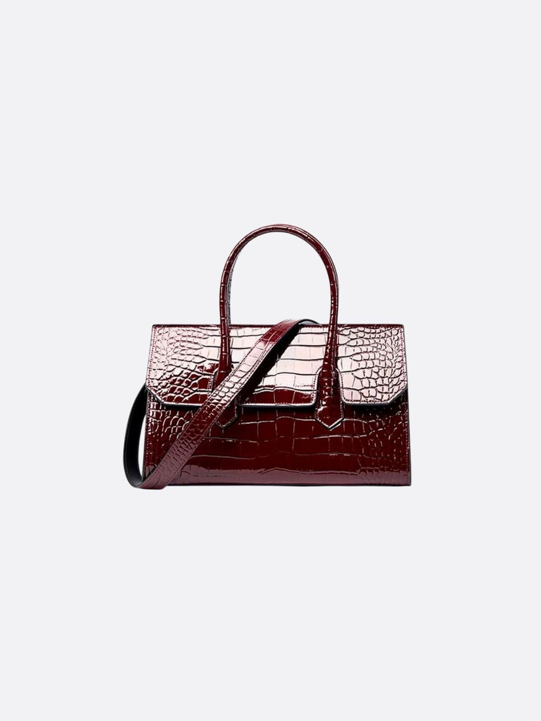 Crocodile-Effect Leather Bag – TinyTote