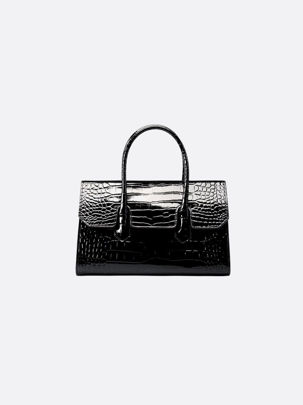 Crocodile-Effect Leather Bag