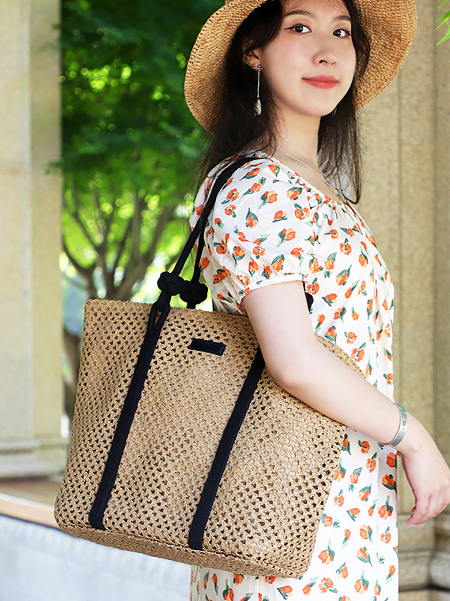 Summer Knitted Straw Shoulder Bag