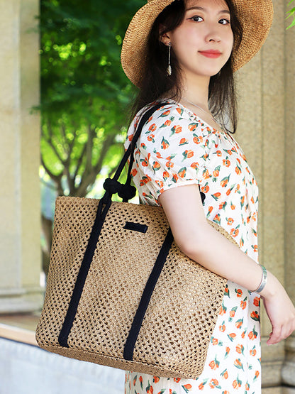 Summer Knitted Straw Shoulder Bag