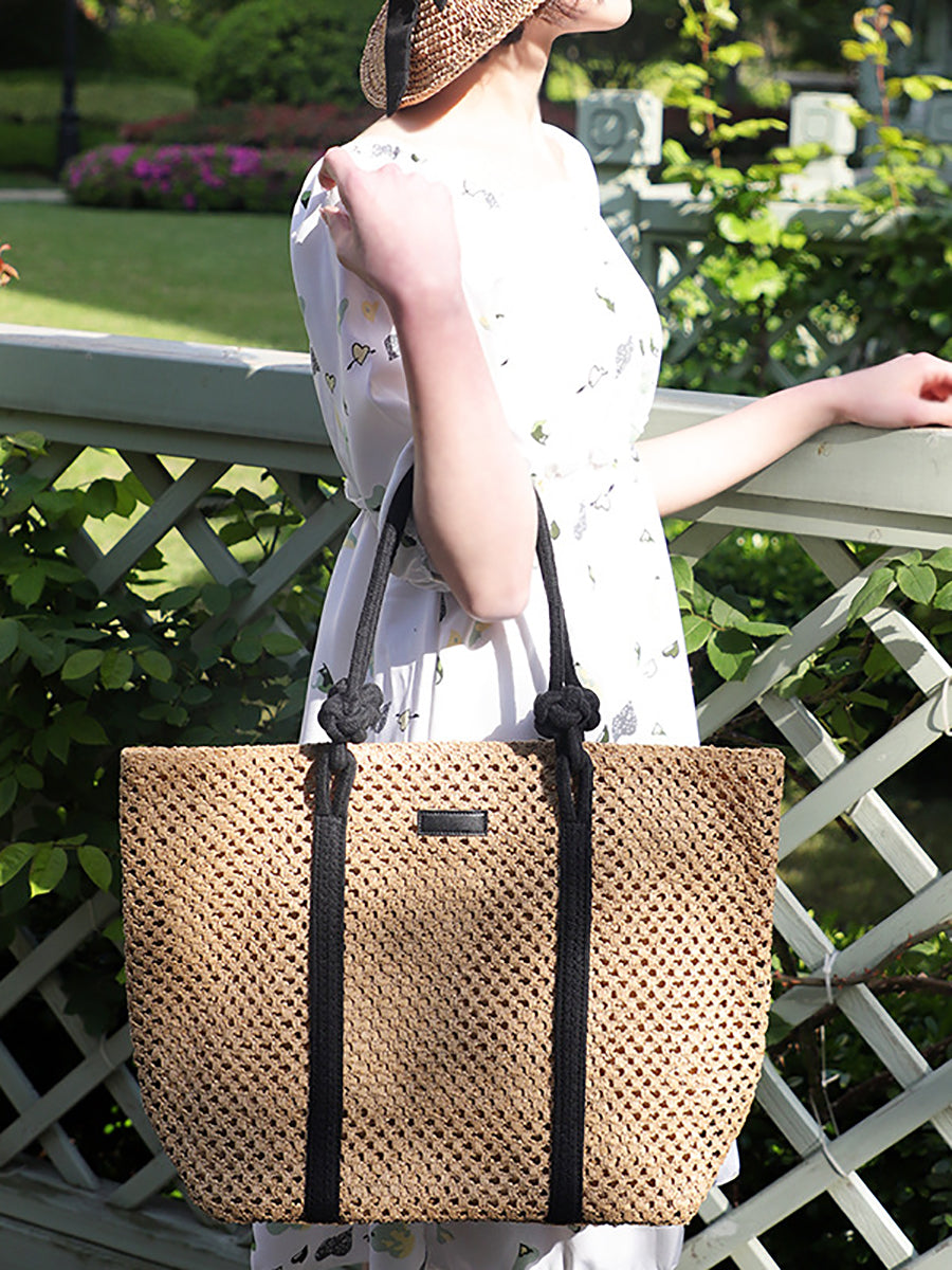 Summer Knitted Straw Shoulder Bag