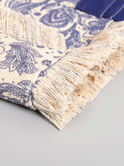 Ethnic Flower Canvas Shoulder Bag