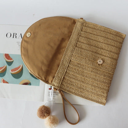 Faux Rattan Clutch
