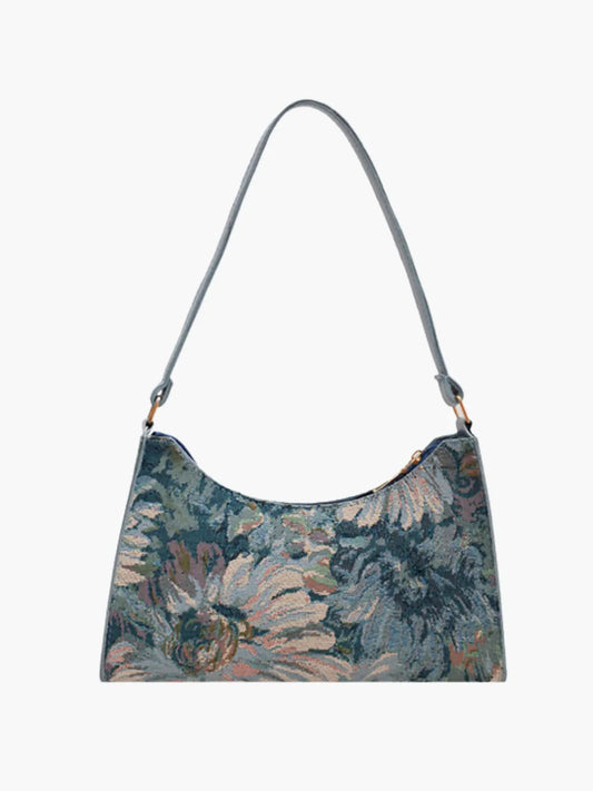 Vintage Floral Tapestry Shoulder Bag
