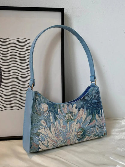 Vintage Floral Tapestry Shoulder Bag