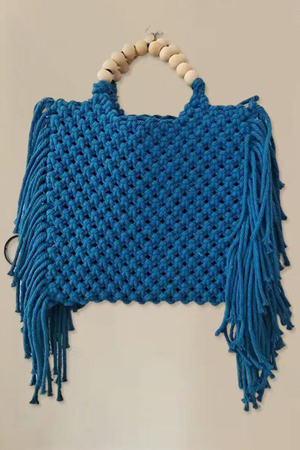 Woven Tassel Cotton Handbag