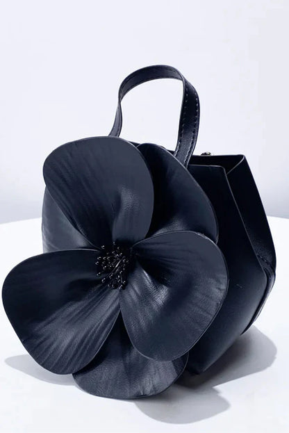 3D Petal Flower Faux Leather Handbag