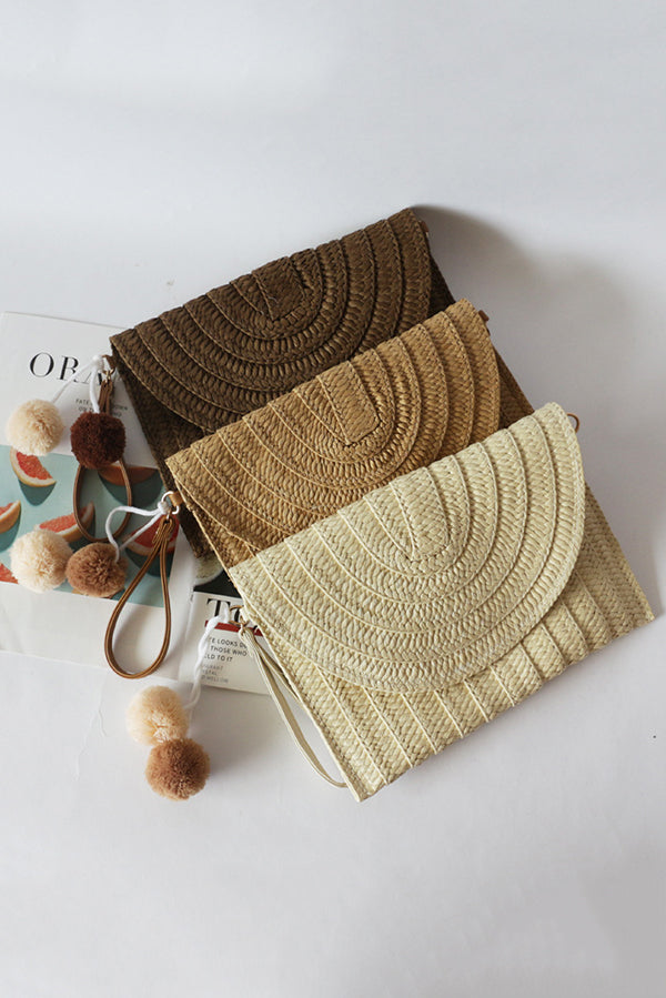 Faux Rattan Clutch
