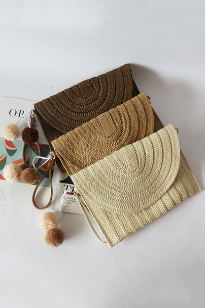 Faux Rattan Clutch