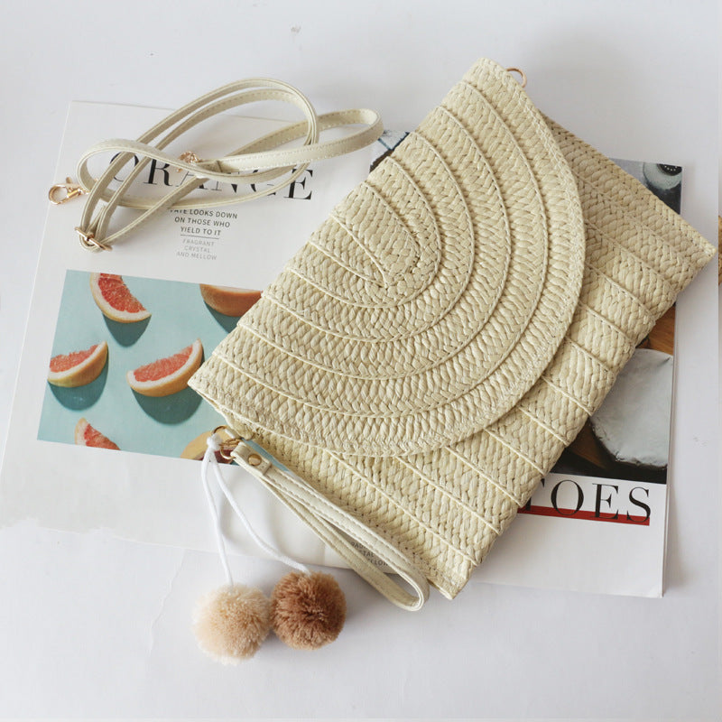 Faux Rattan Clutch
