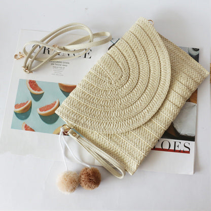 Faux Rattan Clutch