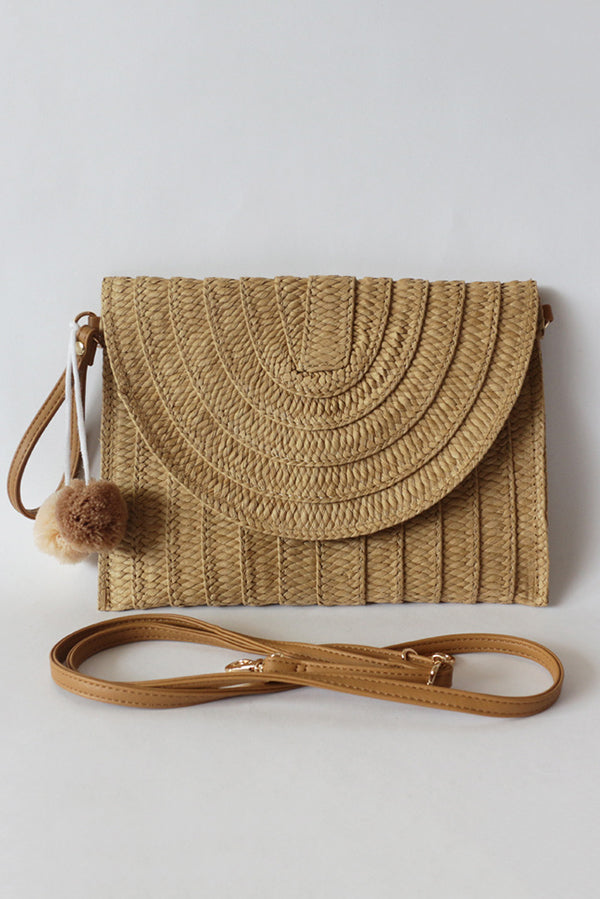 Faux Rattan Clutch
