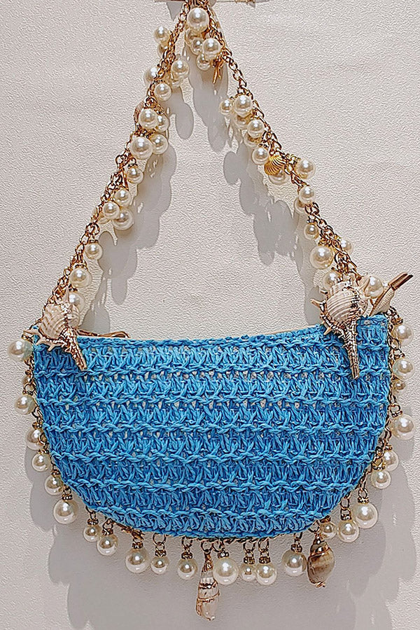 Pearl Conch Half-Moon Handbag