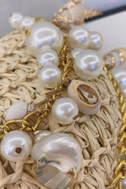 Pearl Conch Half-Moon Handbag
