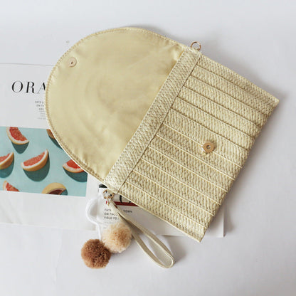Faux Rattan Clutch