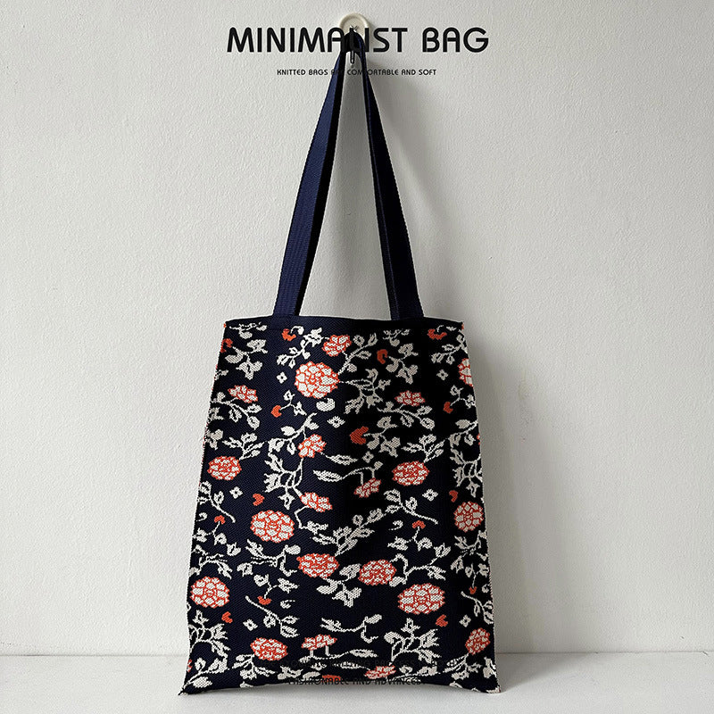 Grand Knit Tote Bag - Fleurs