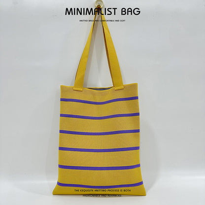 Grand Knit Tote Bag - Stripes
