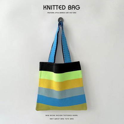 Grand Knit Tote Bag - Rayures Couleurs