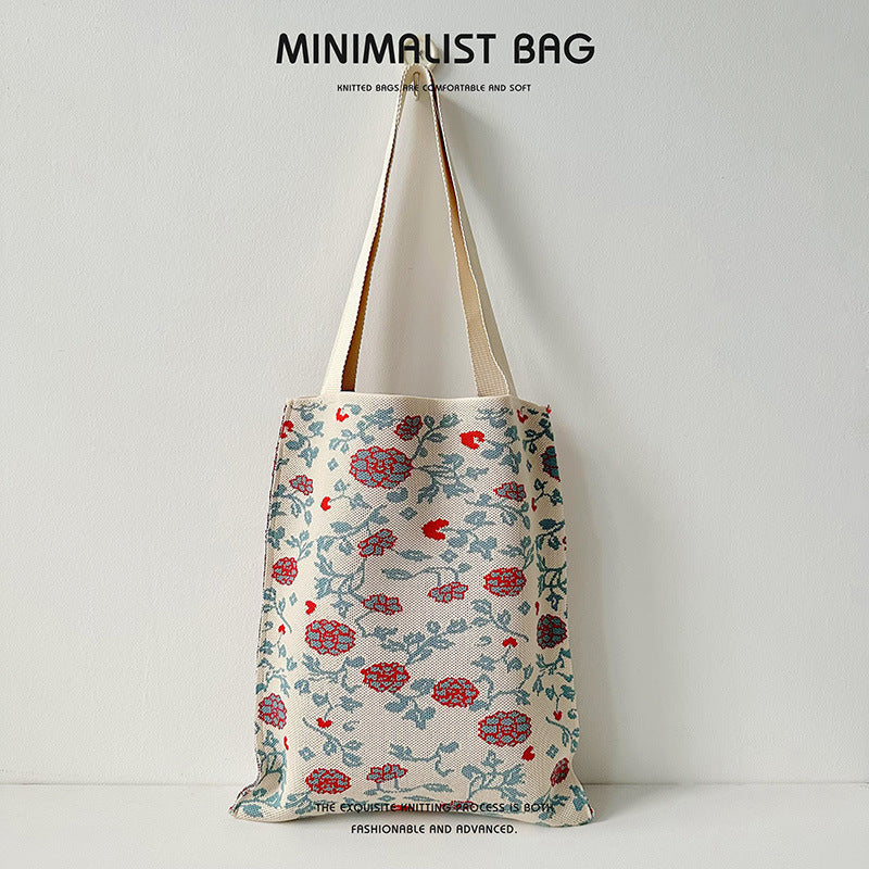 Grand Knit Tote Bag - Fleurs