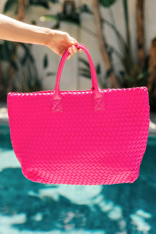 Pink Neoprene Woven Tote