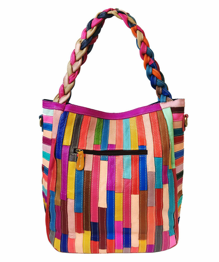 Handmade Floral Patchwork Leather Satchel