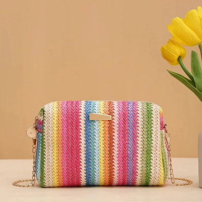 Colorful Knit Crossbody Bag