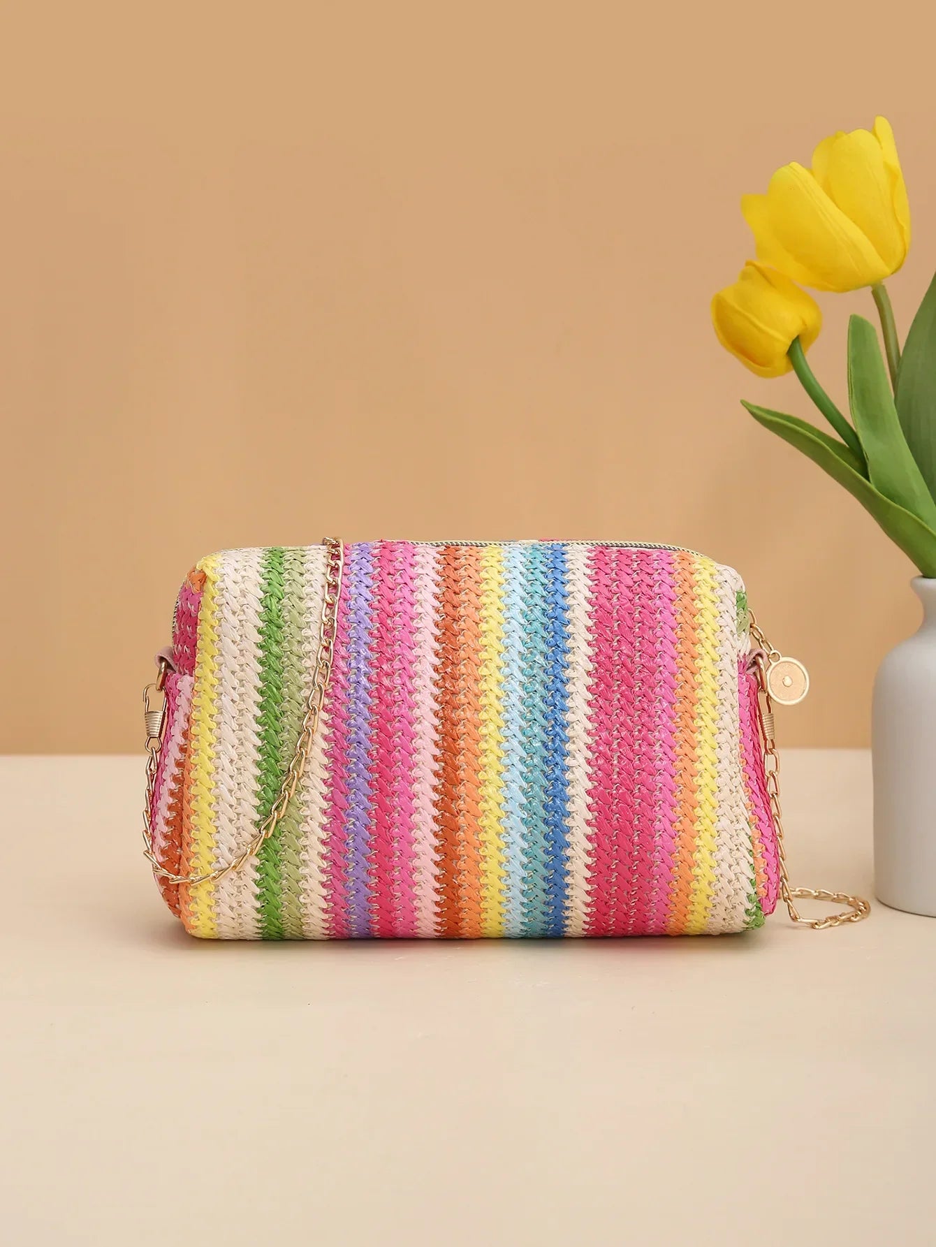 Colorful Knit Crossbody Bag