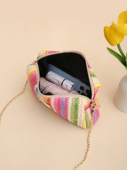 Colorful Knit Crossbody Bag