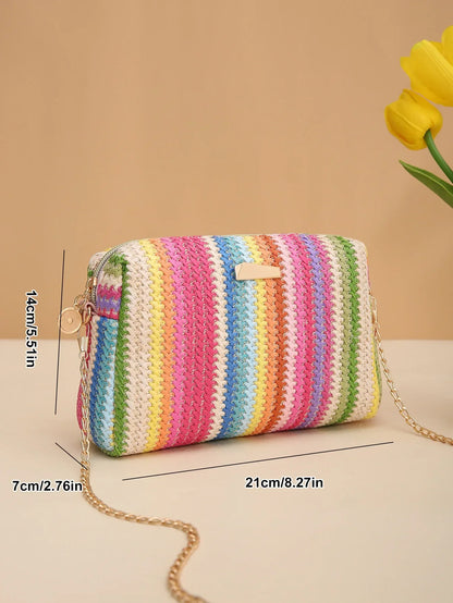 Colorful Knit Crossbody Bag