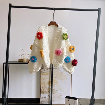 Gilet en tricot fleuri