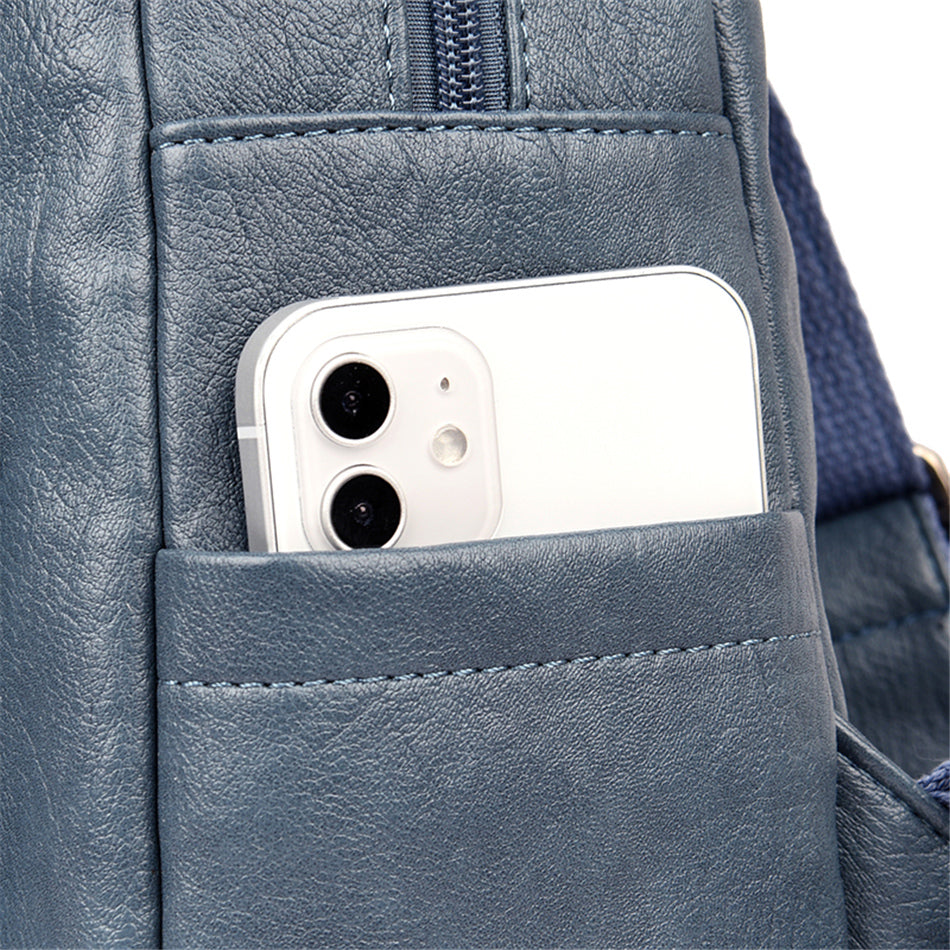 Genuine Leather Anti-Theft Backpack