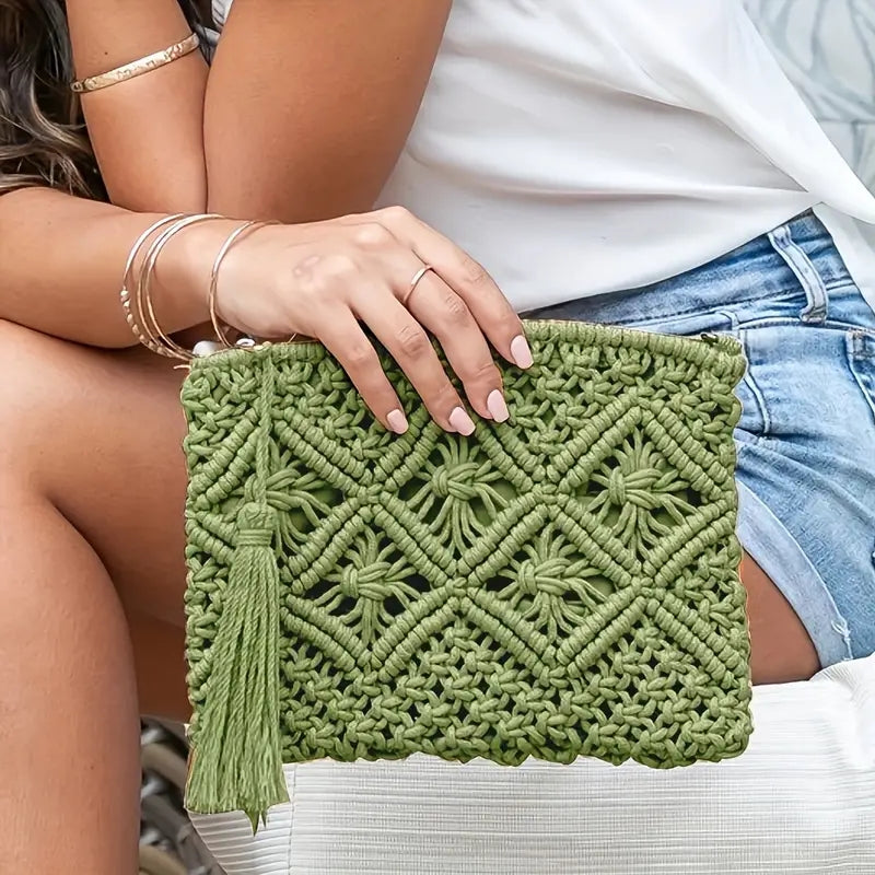 Handmade Macramé Cotton Pouch