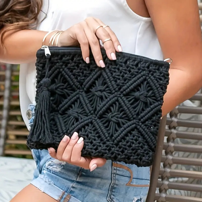 Handmade Macramé Cotton Pouch