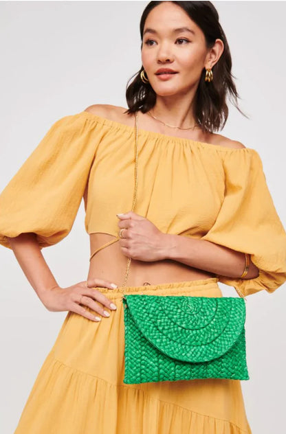 Poolside Green Straw Clutch