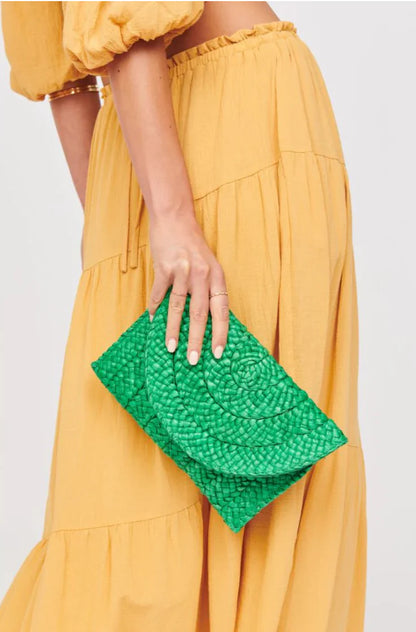 Poolside Green Straw Clutch